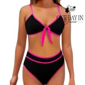Blooming Jelly High Waist Tie Knot Bikini Size L